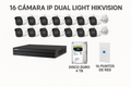 Combo IP 16 Cámaras – Dual Light 2 MP + NVR PoE + HDD 1TB + Instalación